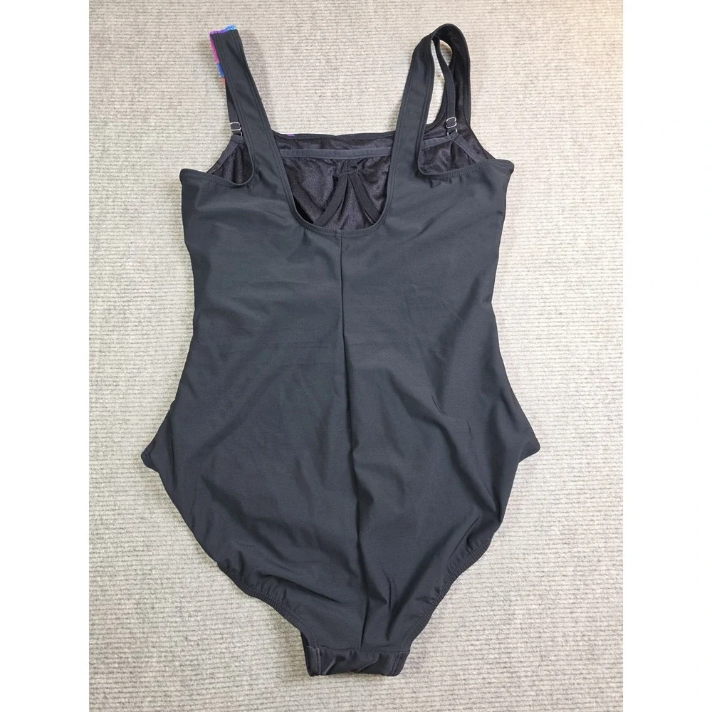 Kirkland Signature By Miraclesuit Women's Swim Bathing Suit Black  Floral Sz 6